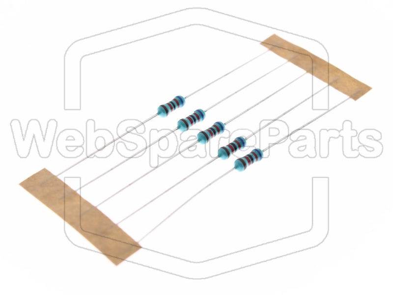 5x Resistencia de película metálica 62K 0.6W ±1% Ø2.5x6.8mm