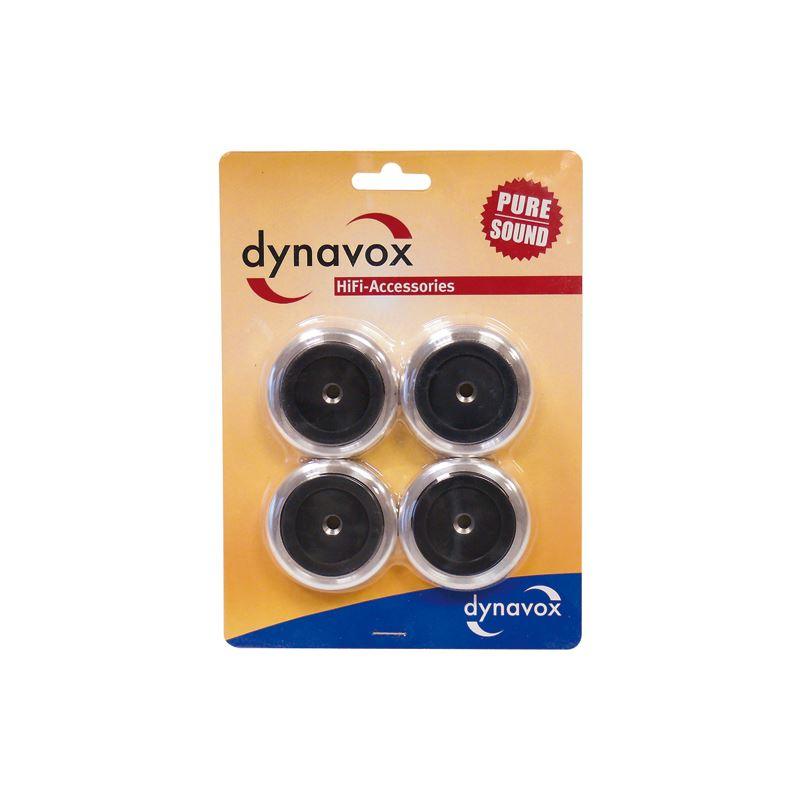 Dynavox aluminum feet for HiFi devices, set of 4, silver - WebSpareParts