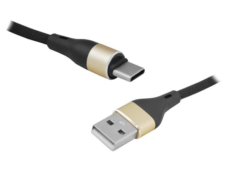 Cabo Dados USB-C Entrelaçado 1M Preto