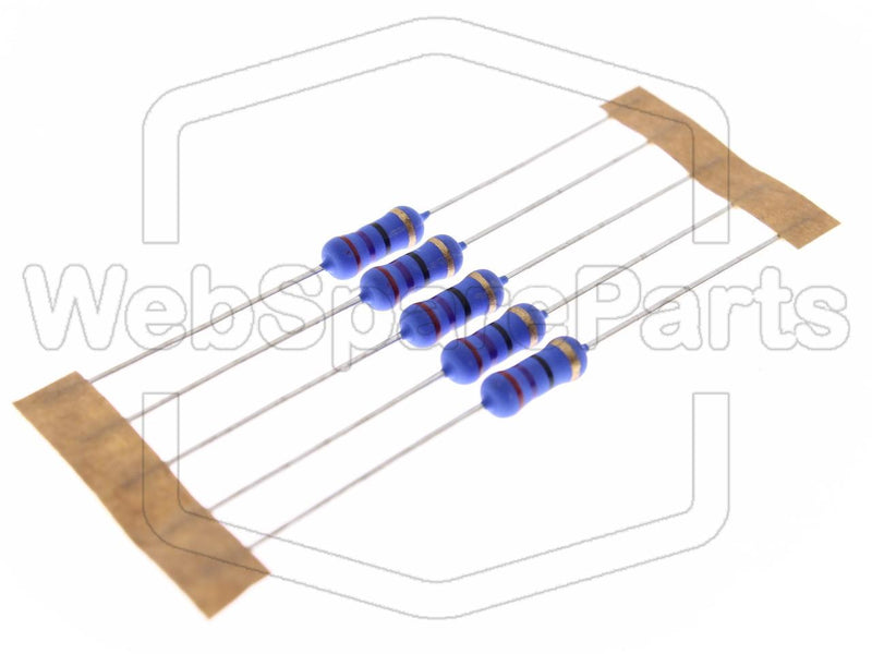 5x Resistencia de película metálica 27R 1W ±5% Ø4x10mm