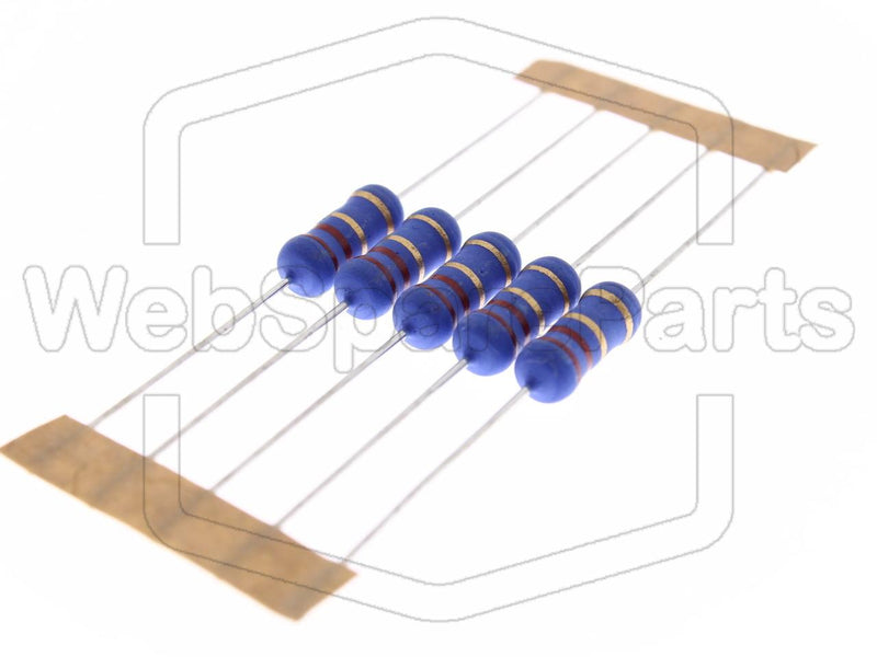 5x Resistencia de película metálica 2.2R 2W ±5% Ø5x12mm