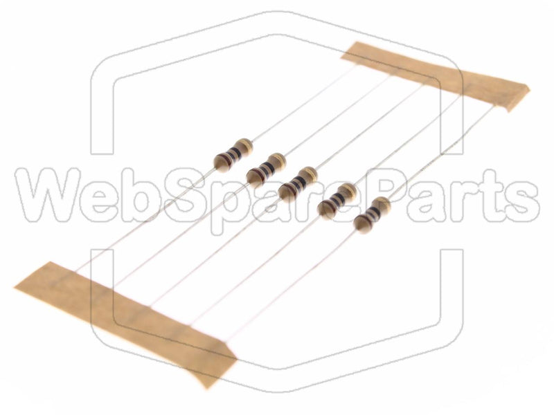 5x Resistencia de película de carbono 10R 0.25W ±5% Ø2.5x6.8mm