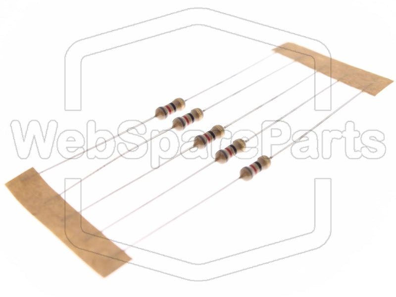 5x Resistencia de película de carbono 82R 0.25W ±5% Ø2.5x6.8mm