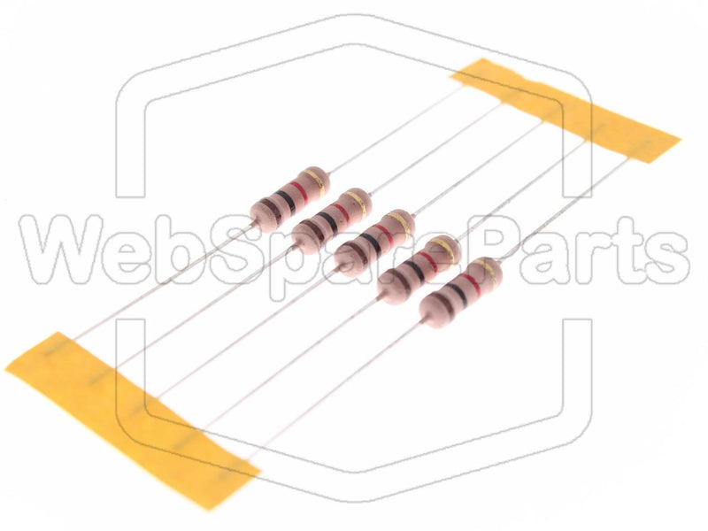 5x Resistencia de película metálica 1W 1KR ±5% Ø4x10mm