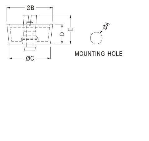 Quick Mounting Foot Black Polyethylene S046 - WebSpareParts